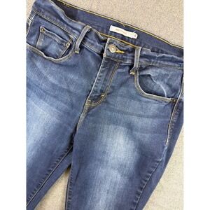 Levi's 505 Straight Jeans Womens 8 Blue Medium Wash Mid Rise Stretch Denim